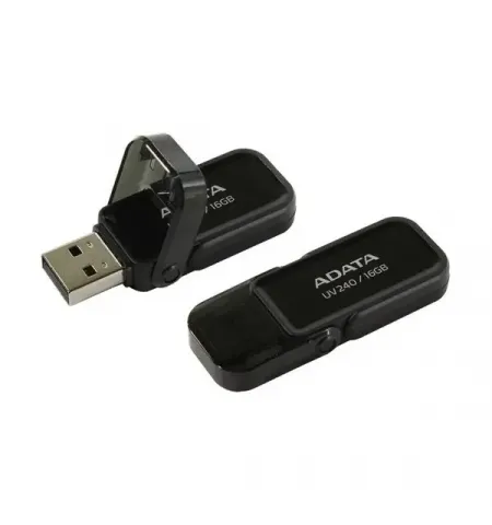 USB Flash накопитель ADATA UV240, 16Гб, Чёрный