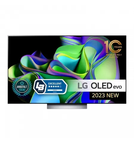 55" OLED SMART Телевизор LG OLED55C36LC, 3840x2160 4K UHD, webOS, Чёрный