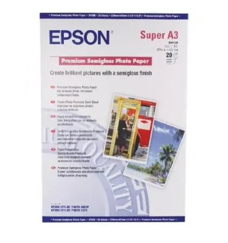 Epson Premium Semigloss Photo Paper, A3+