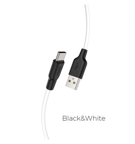 Кабель USB на USB-C HOCO  X21 Plus / 2m / Silicone / up to 2A / Black/White