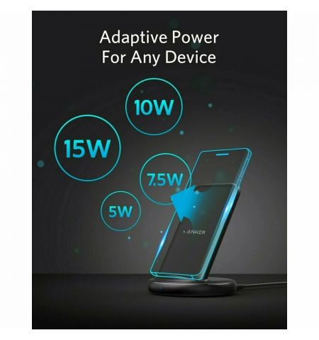 Беспроводное зарядное устройство Anker PowerWave II Stand / 15W / Multiprotect Safety System / Black