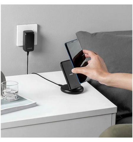Беспроводное зарядное устройство Anker PowerWave II Stand / 15W / Multiprotect Safety System / Black