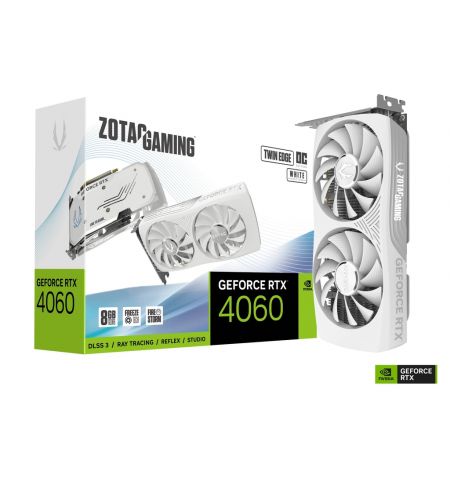 Видеокарта ZOTAC GeForce RTX 4060 Twin Edge OC White Edition / 8GB / GDDR6 / 128bit