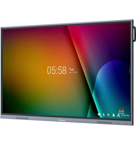 ViewSonic IFP7533, EDUCATION - Classroom Essentials, 75"(3840x2160), Android 11, 20 Multi Touch, 9H, 350nits, 4000:1, 4GB RAM / 32GB Storage, OPSx1, HDMI-inx2, HDMI outx1, VGAx1, USB-Ax4, USB-Bx1, USB-C, Earphonex1, Audiox1, RS232,  Black
