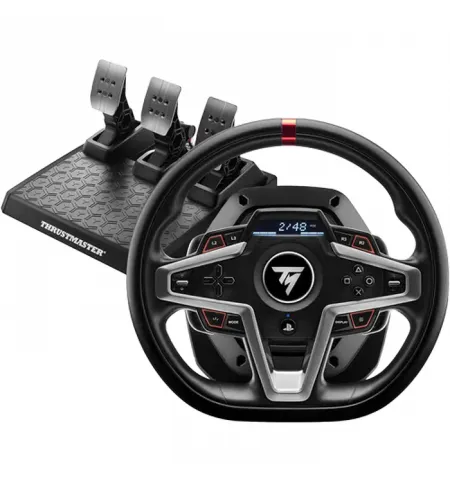 Wheel Thrustmaster T-248 for PS4, Built-in screen, 3*Force Feedback, 3-pedal magnetic pedal set