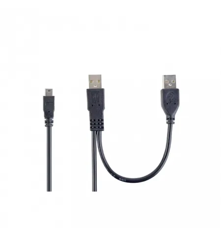 Cablu de incarcare si date Cablexpert CCP-USB22-AM5P-3, 2 х USB 2.0/Mini-USB, 0,9 m, Negru
