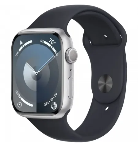 Ceas inteligent Apple Watch Series 9, 45mm, Silver | Storm Blue