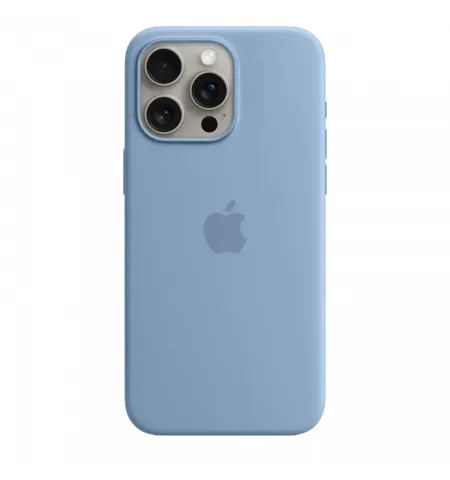 Husa Apple iPhone 15 Pro Max Silicone Case with MagSafe, Albastru de iarna