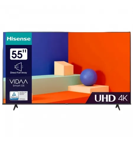 55" LED SMART TV Hisense 55A6K, 3840x2160 4K UHD, VIDAA U6.0, Negru