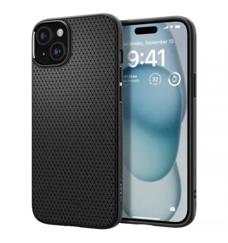 Husa Spigen iPhone 15 Liquid Air, Negru mat