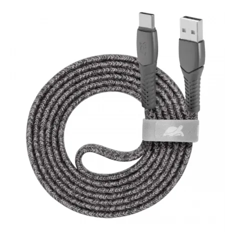Cablu de incarcare si date Rivacase PS6102, USB Type-C/USB Type-A, 1,2m, Gri