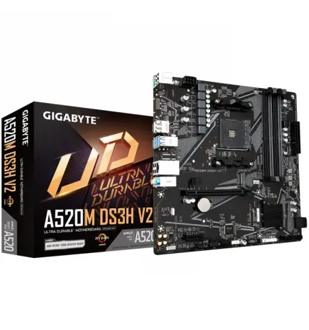 Материнская плата Gigabyte A520M DS3H V2, AM4, AMD A520, Micro-ATX