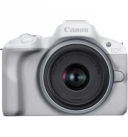 Беззеркальный фотоаппарат Canon EOS R50 & RF-S 18-45mm f/4.5-6.3 IS STM, Белый