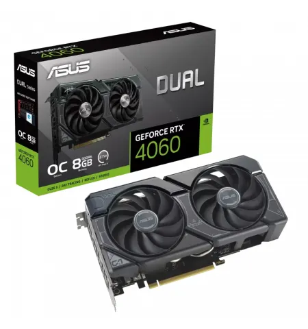 Видеокарта ASUS DUAL-RTX4060-O8G,  8GB GDDR6 128бит (DUAL-RTX4060-O8G)