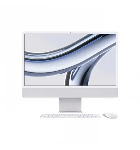 Моноблок Apple iMac A2874, 24", M3 with 8-core CPU and 8-core GPU, 8Гб/256Гб, macOS Sonoma, Серебристый