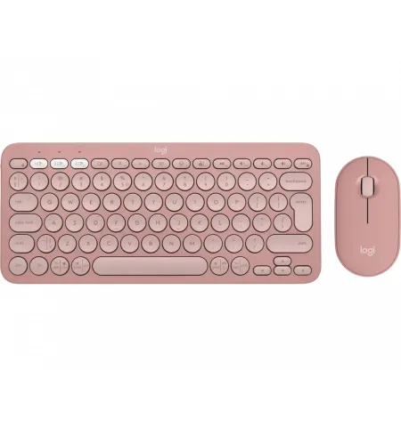 Клавиатура и мышь Logitech Pebble 2 Combo, Беспроводное, Розовый