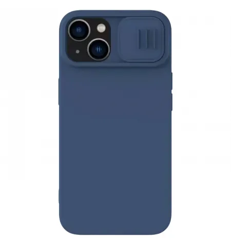 Чехол Nillkin iPhone 15 Plus, CamShield Silky Silicone, Темно-синий
