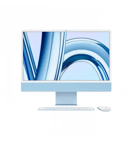 Моноблок Apple iMac A2874, 24", M3 with 8-core CPU and 8-core GPU, 8Гб/256Гб, macOS Sonoma, Синий