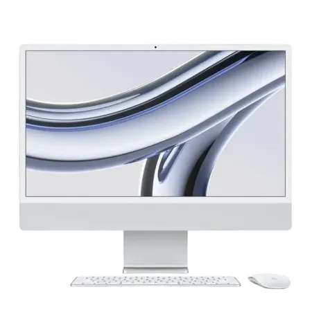 Моноблок Apple iMac A2873, 24", M3 with 8-core CPU and 10-core GPU, 8Гб/512Гб, macOS Sonoma, Серебристый