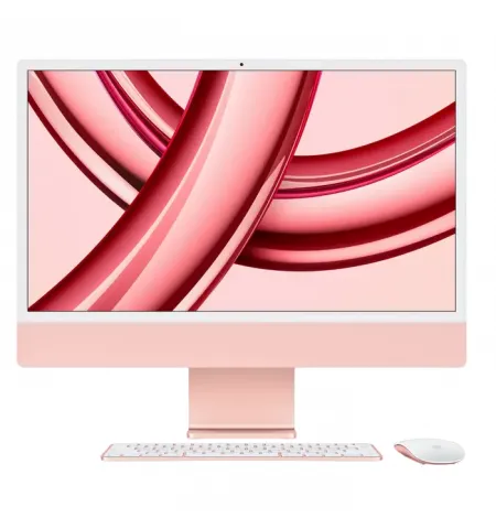 Моноблок Apple iMac A2874, 24", M3 with 8-core CPU and 8-core GPU, 8Гб/256Гб, macOS Sonoma, Розовый