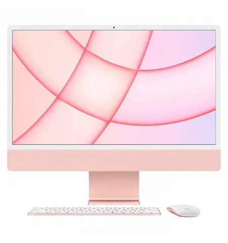 Моноблок Apple iMac A2873, 24", M3 with 8-core CPU and 10-core GPU, 8Гб/256Гб, macOS Sonoma, Розовый