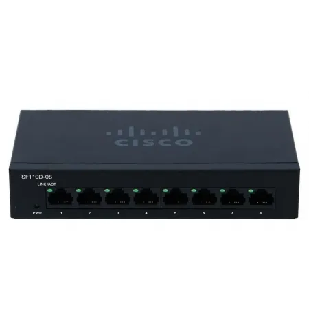 Сетевой коммутатор Cisco SF110D-08, 8x 10/100 Мбит/с