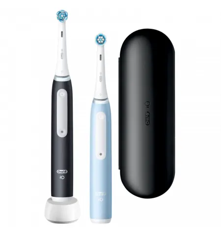 Электрическая зубная щетка Braun Oral-B iO3, Матовый черный | Ледяной синий