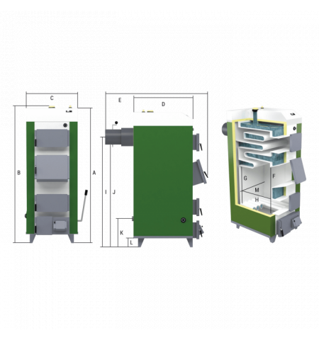 Твердотопливный котел DREWMET MJ-1  10 kW 0.8