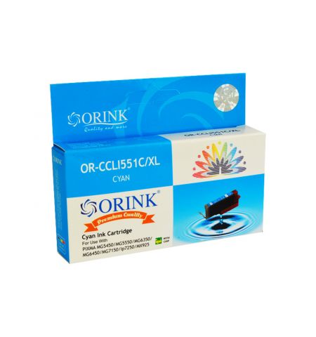 ORINK OR-CCLI551C/XL Cyan Canon iP7250/8750/MG5450/5550/5650/6350