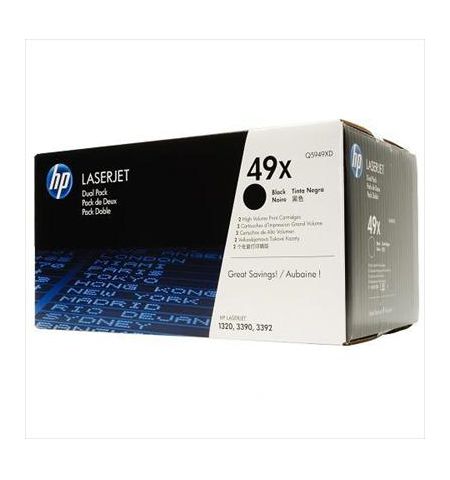 HP 49X (Q5949XD) Dual Pack 2 x Black Cartridge for HP LaserJet 1160, 3392, 3390, 1320, 6000 p.