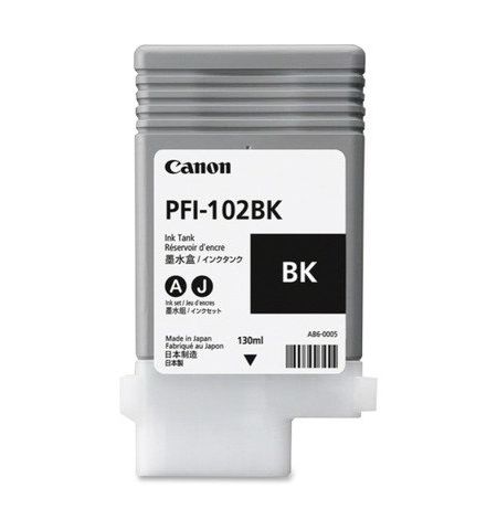 Ink Cartridge Canon PFI-102 B, black, 130ml for iPF500,510,600,605,610,650,655,700,710,720,750,755,760,765