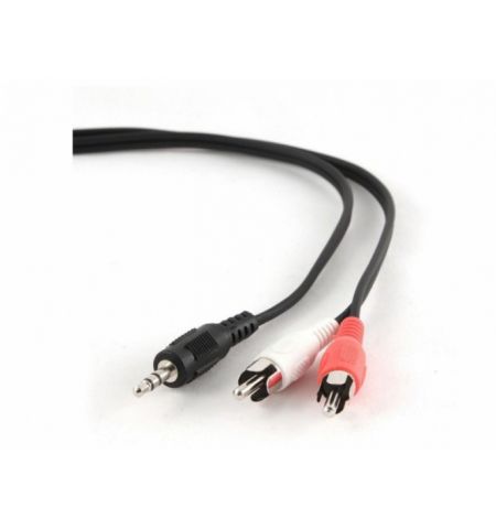 Audio cable 3.5mm-RCA - 2.5m - Cablexpert CCA-458-2.5M,  3.5 mm stereo to RCA plug cable, 2.5 m,  3.5mm stereo plug to 2x RCA plugs