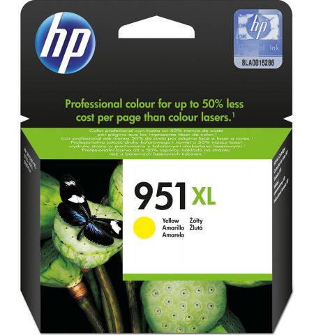 HP 951XL (CN048AE) Yellow Ink Cartridge, for OfficeJet PRO 8100 ePrinter , Pro 8600 Plus e-All-in-One , Pro 8600A (A911a) e-All-in-One , Pro 276dw , Pro 251dw, 1500 pages