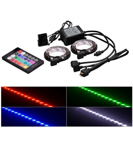 RGB LED strips  DEEPCOOL "RGB 350", Remote controller, RGB color LED strips: 500mm* 2pcs (with 200mm cable),  Different lighting modes, Magnet-based mounting, Stable and long lifespan, Software control (ASUS Aura/MSI Mystic/Gigabyte Fusion)