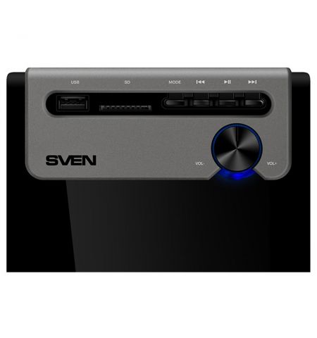 SVEN MS-110 Black,  2.1 / 5W+2x2.5W RMS, USB Flash, SD card,  sub. wooden, (sub.4.0" + satl.2.4")
