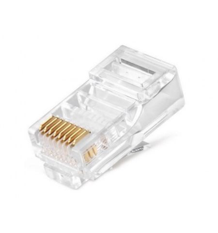 RJ45 Modular Plug  LC-8P8C-001/50, Modular plug 8P8C for solid LAN cable, 30u" gold plated, 50 pcs/bag