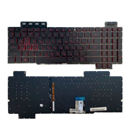 Keyboard Asus FX504 FX505 FX705 FX80 FX86 series w/Backlit w/o frame "ENTER"-small ENG/RU Black Original