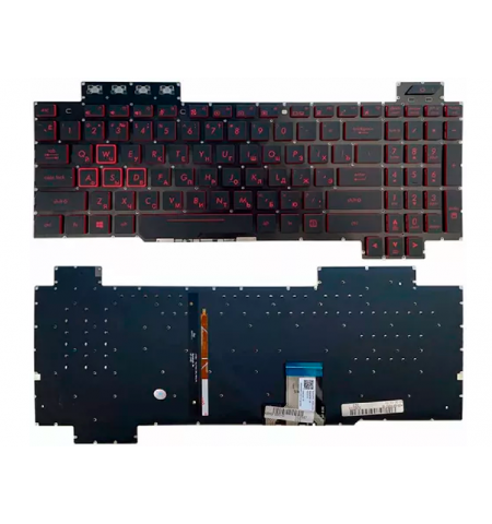 Keyboard Asus FX504 FX505 FX705 FX80 FX86 series w/Backlit RGB w/o frame "ENTER"-small ENG/RU Black Original
