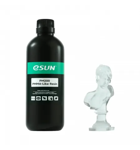 Фотополимер для 3D-печати ESUN eResin-PMMA Like Resin PM200, 0.5 kg, Прозрачный