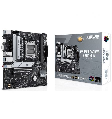 Материнская плата ASUS PRIME B650M-K AMD B650, AM5, Dual DDR5 6400+MHz Материнская плата ASUS PRIME B650M-K AMD B650, AM5, Dual DDR5 6400+MHz