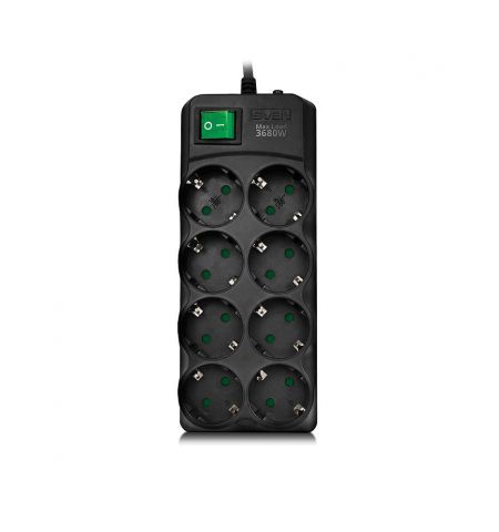 Фильтр импульсных помех  Surge Protector SVEN SF-08E-16, 8 Sockets, Ch