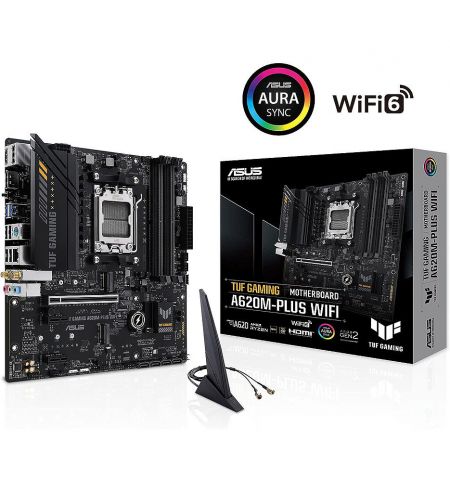 Материнская плата ASUS TUF GAMING A620M-PLUS WIFI AMD A620, AM5, Dual Материнская плата ASUS TUF GAMING A620M-PLUS WIFI AMD A620, AM5, Dual