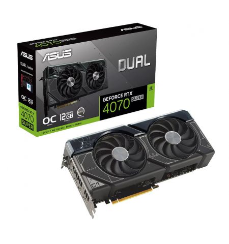 Видеокарта ASUS DUAL-RTX4070S-O12G, GeForce RTX4070 SUPER 12GB GDDR6X,