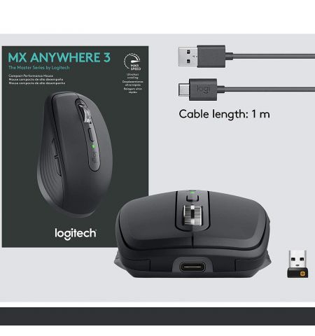 Мышь беспроводная Logitech Wireless Mouse MX Anywhere 3S GRAPHITE, 6 b Мышь беспроводная Logitech Wireless Mouse MX Anywhere 3S GRAPHITE, 6 b