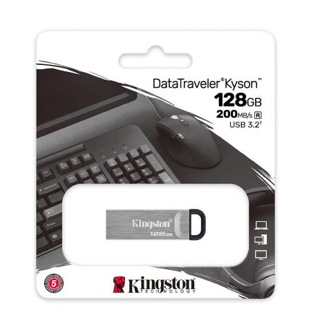 128GB Flash Drive Kingston DTKN/128GB DataTraveler Kyson Silver, Metal 128GB Flash Drive Kingston DTKN/128GB DataTraveler Kyson Silver, Metal