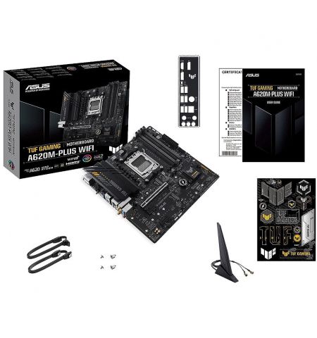 Материнская плата ASUS TUF GAMING A620M-PLUS WIFI AMD A620, AM5, Dual Материнская плата ASUS TUF GAMING A620M-PLUS WIFI AMD A620, AM5, Dual