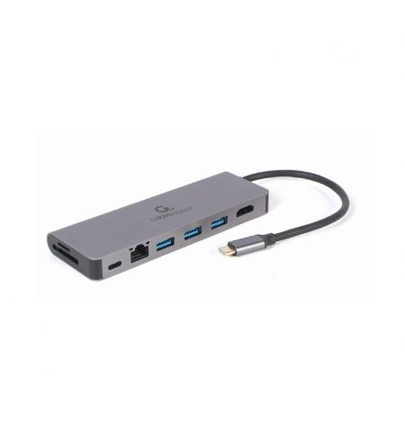 Gembird A-CM-COMBO5-05, USB Type-C 5-in-1 multi-port adapter (Hub + HD