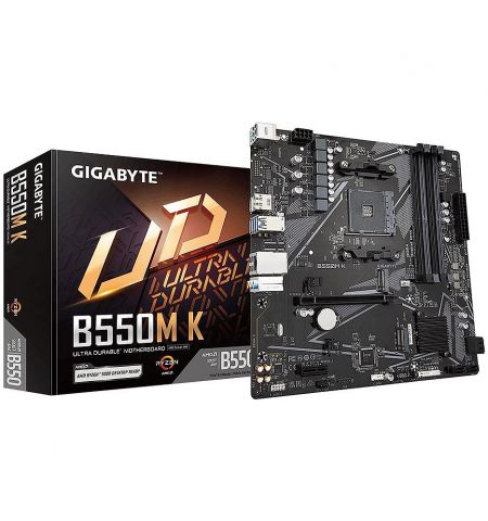 Материнская плата Gigabyte B550M K AMD B550, AM4, Dual DDR4 4733MHz, P Материнская плата Gigabyte B550M K AMD B550, AM4, Dual DDR4 4733MHz, P