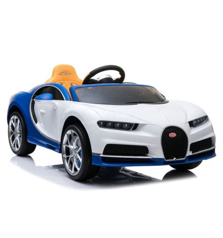 Электромобиль Bugatti Chiron, бело-синий