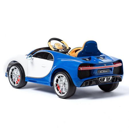 Электромобиль Bugatti Chiron, бело-синий Электромобиль Bugatti Chiron, бело-синий